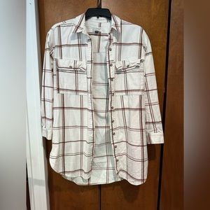 Universal Thread Cream/brown plaid Shacket / ShirtDress